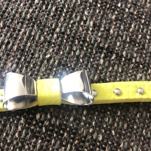 Turquoise or Yellow Leather Bow Bracelet,NWT - Picture 7 of 8